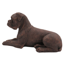 Bronze Boxer with Ears Down, Lying Down Figurine Pet Cremation Urn