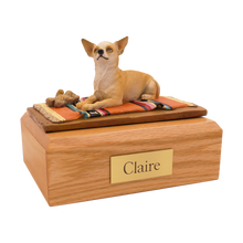 Chihuahua, Lying Down on a Blanket Figurine Pet Cremation Urn 