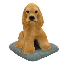 Blond Cocker Spaniel, Sitting on Cushion Figurine Pet Cremation Urn