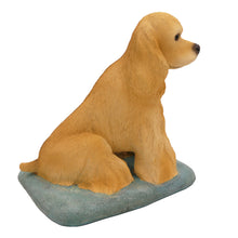 Blond Cocker Spaniel, Sitting on Cushion Figurine Pet Cremation Urn