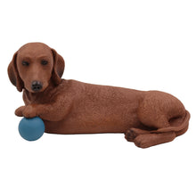 Playful Red Dachshund, Lying Down with Ball Figurine Pet Cremation Urn