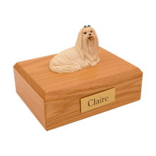 Maltese, Lying Down Figurine Pet Cremation Urn