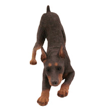 Red Doberman, Play Bowing Figurine Pet Cremation Urn