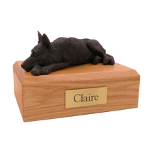 Black German Shepherd, Resting Figurine Pet Cremation Urn