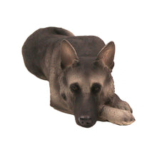 Black and Silver German Shepherd, Resting Figurine Pet Cremation Urn