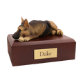 Tan and Black German Shepherd, Resting Figurine Pet Cremation Urn