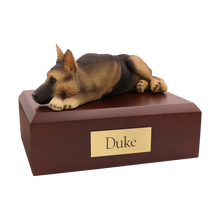 Tan and Black German Shepherd, Resting Figurine Pet Cremation Urn
