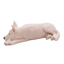 White German Shepherd, Resting Figurine Pet Cremation Urn