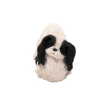 Black & White Pekingese, Lying Down Figurine Pet Cremation Urn