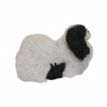 Black & White Pekingese, Lying Down Figurine Pet Cremation Urn