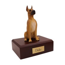 Fawn Great Dane, Sitting Figurine Pet Cremation Urn