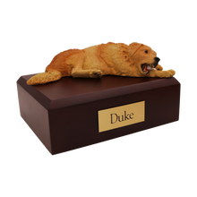 Golden Retriever, Chewing Bone Figurine Pet Cremation Urn
