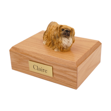 Tan Pekingese, Lying Down Figurine Pet Cremation Urn 