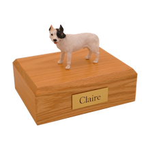 White Pit Bull Terrier, Standing Figurine Pet Cremation Urn
