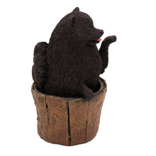 Black Pomeranian, Sitting in Tree Stump Figurine Pet Cremation Urn