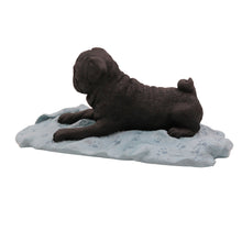 Black Pug, Lying on a Blanket Figurine Pet Cremation Urn