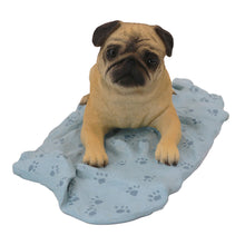 Fawn Pug, Lying Down on a Blanket Figurine Pet Cremation Urn