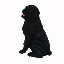Black Pug, Sitting Figurine Pet Cremation Urn