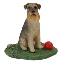 Gray Schnauzer with Ears Down, Sitting Figurine Pet Cremation Urn