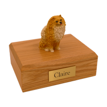 Brown Pomeranian, Sitting Figurine Pet Cremation Urn