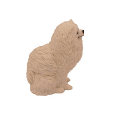 White Pomeranian, Sitting Figurine Pet Cremation Urn