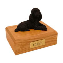 Black Poodle, Lying Down Figurine Pet Cremation Urn
