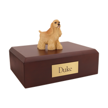 Light Buff Cocker Spaniel, Standing Figurine Pet Cremation Urn  