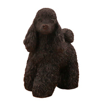 Black Poodle, Curly Coat Standing Figurine Pet Cremation Urn