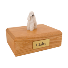 White Poodle, Curly Coat Standing Figurine Pet Cremation Urn
