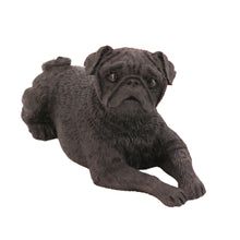 Black Pug, Resting Figurine Pet Cremation Urn
