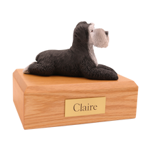 Black and Silver Schnauzer, Ears Down Figurine Pet Cremation Urn