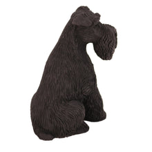Black Schnauzer with Ears Down, Sitting Figurine Pet Cremation Urn