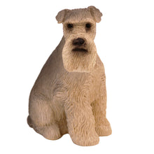 Gray Schnauzer with Ears Down, Sitting Figurine Pet Cremation Urn