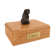 Female Black Shar Pei, Sitting Figurine Pet Cremation Urn