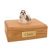 Black and White Doll Face Shih Tzu, Standing Figurine Pet Cremation Urn