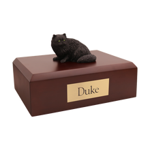 Black Persian Cat, Sitting Figurine Pet Cremation Urn