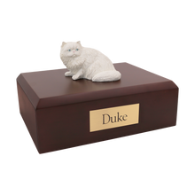 White Persian Cat, Sitting Figurine Pet Cremation Urn