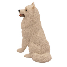 White Samoyed, Sitting Figurine Pet Cremation Urn
