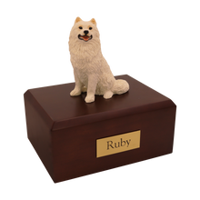 White Samoyed, Sitting Figurine Pet Cremation Urn