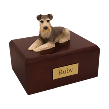 Schnauzer, Lying Down Figurine Pet Cremation Urn