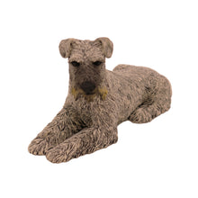 Silver Schnauzer, Ears Down Figurine Pet Cremation Urn 