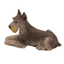 Male Black Silver Schnauzer, Ears Up Figurine Pet Cremation Urn