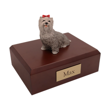 Gray Yorkshire Terrier, Sitting Figurine Pet Cremation Urn