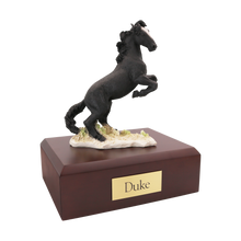 Black Mustang Horse, Rearing Figurine Pet Cremation Urn