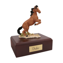 Brown Mustang Horse, Rearing Figurine Pet Cremation Urn
