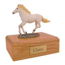 White Horse, Running Figurine Pet Cremation Urn