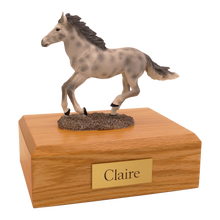 Dapple Gray Horse, Running Figurine Pet Cremation Urn