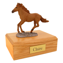 Chestnut Horse, Running Figurine Pet Cremation Urn