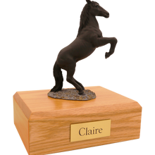 Black Horse, Rearing Figurine Pet Cremation Urn