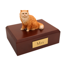 Orange Persian, Sitting Figurine Pet Cremation Urn
